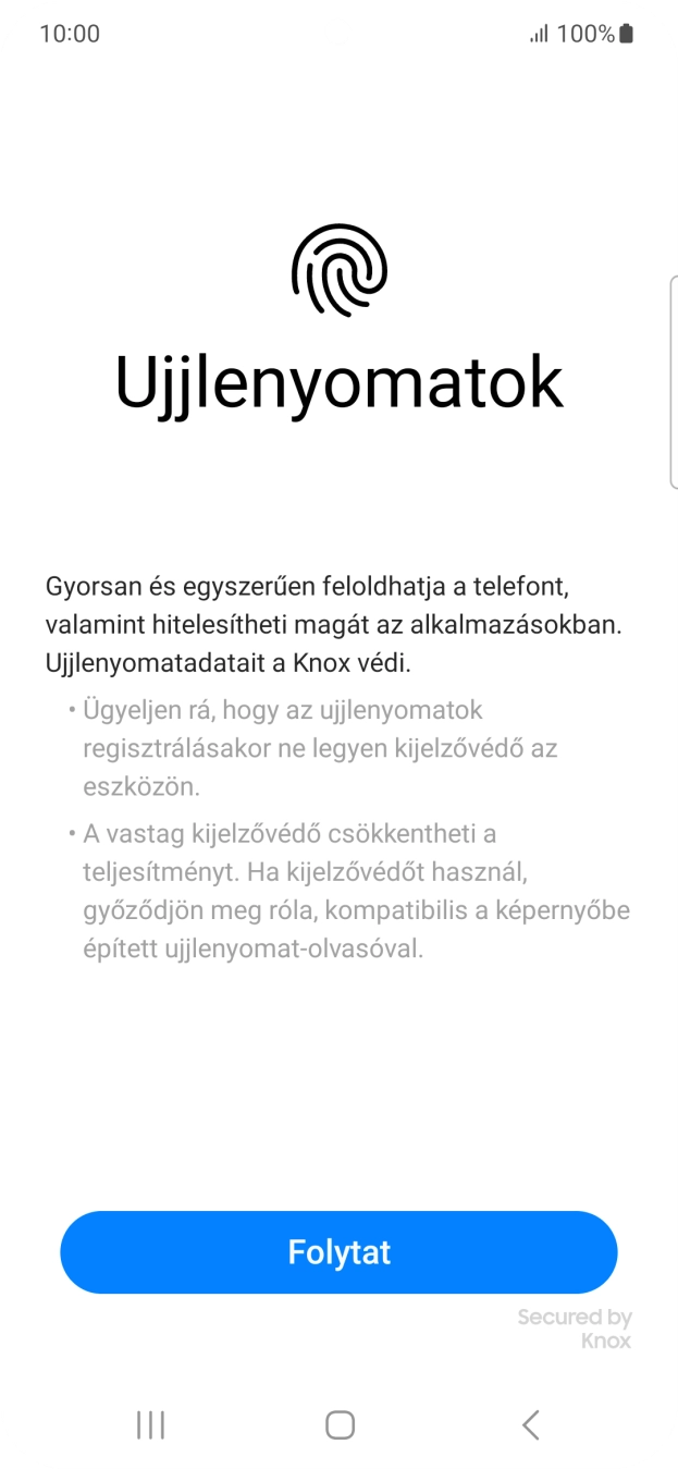Válaszd a Folytat lehetőséget.