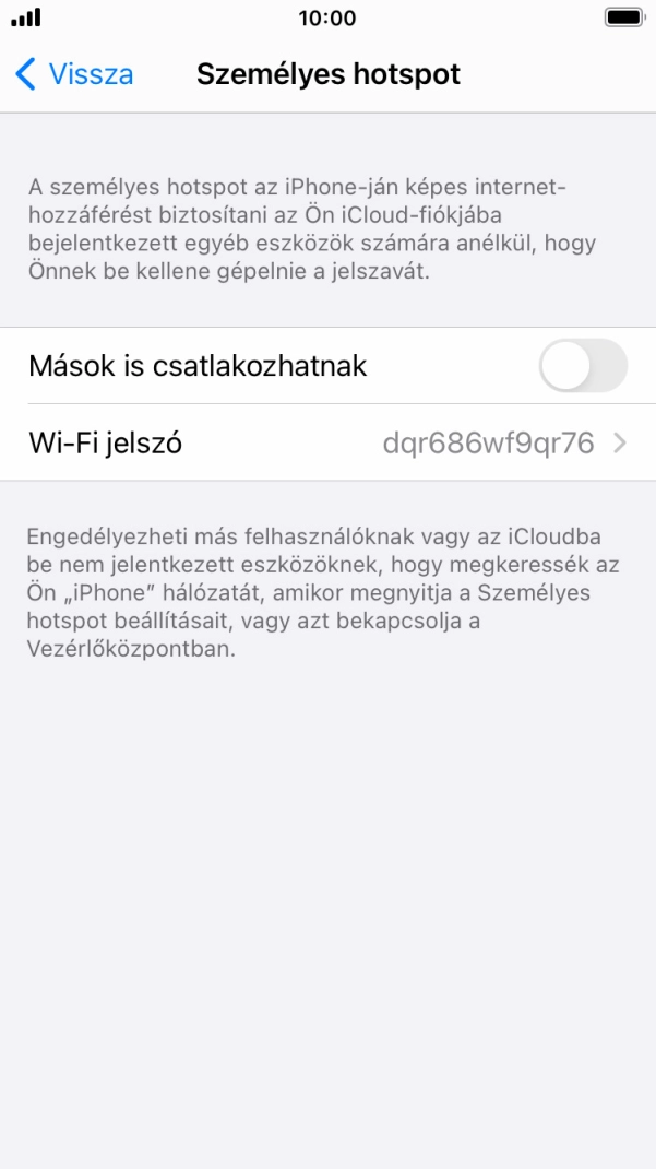 Kattints a Wi-Fi jelszó mezőre, és írd be a kívánt jelszót.