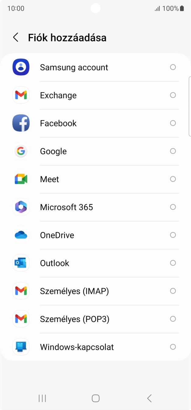 Válaszd a Google lehetőséget.