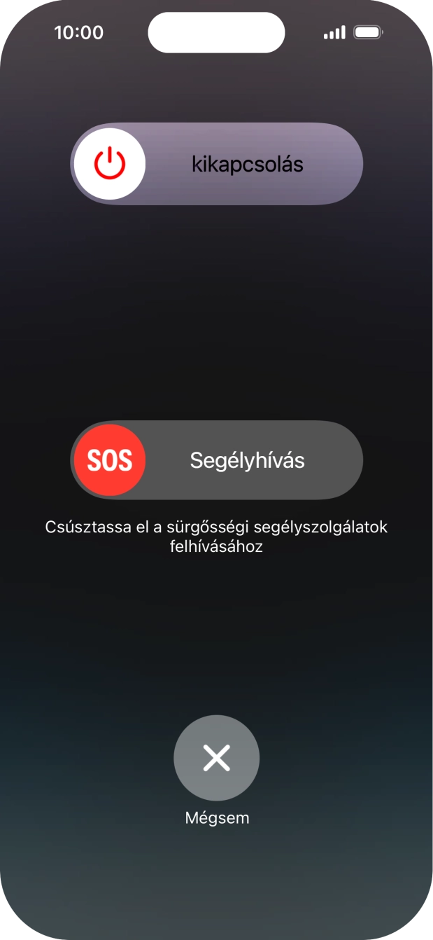 Kattints a kikapcsolás ikonra, és húzd az ikont jobbra. Kattints a kikapcsolás ikonra, és húzd az ikont jobbra.