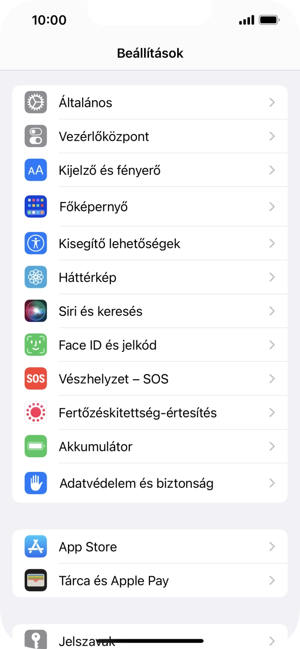 Válaszd a Face ID és jelkód lehetőséget. Válaszd a Face ID és jelkód lehetőséget.