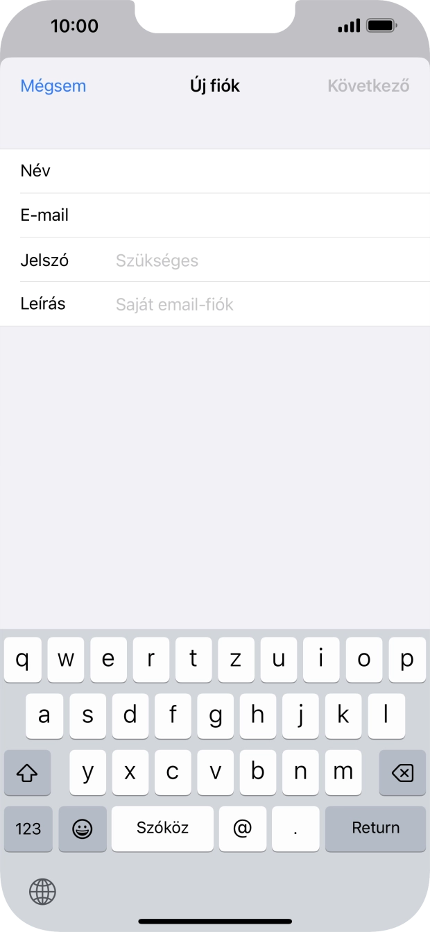 Kattints a Jelszó mezőre, és írd be az e-mail-fiókodhoz tartozó jelszót.