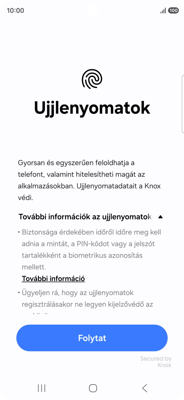 Válaszd a Folytat lehetőséget.