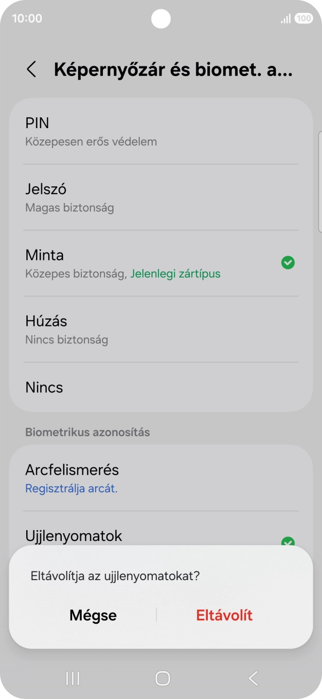 Válaszd az Eltávolít lehetőséget.