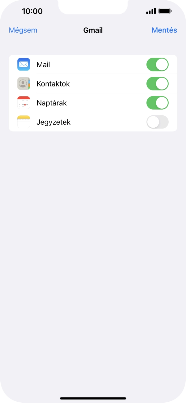 Amennyiben a kijelzőn ez a képernyőkép látható, az e-mail-fiókodat felismerte a rendszer, és automatikusan beállította. Kövesd a képernyőn megjelenő utasításokat  további adatok csatolásához, és fejezd be az új fiók létrehozását.