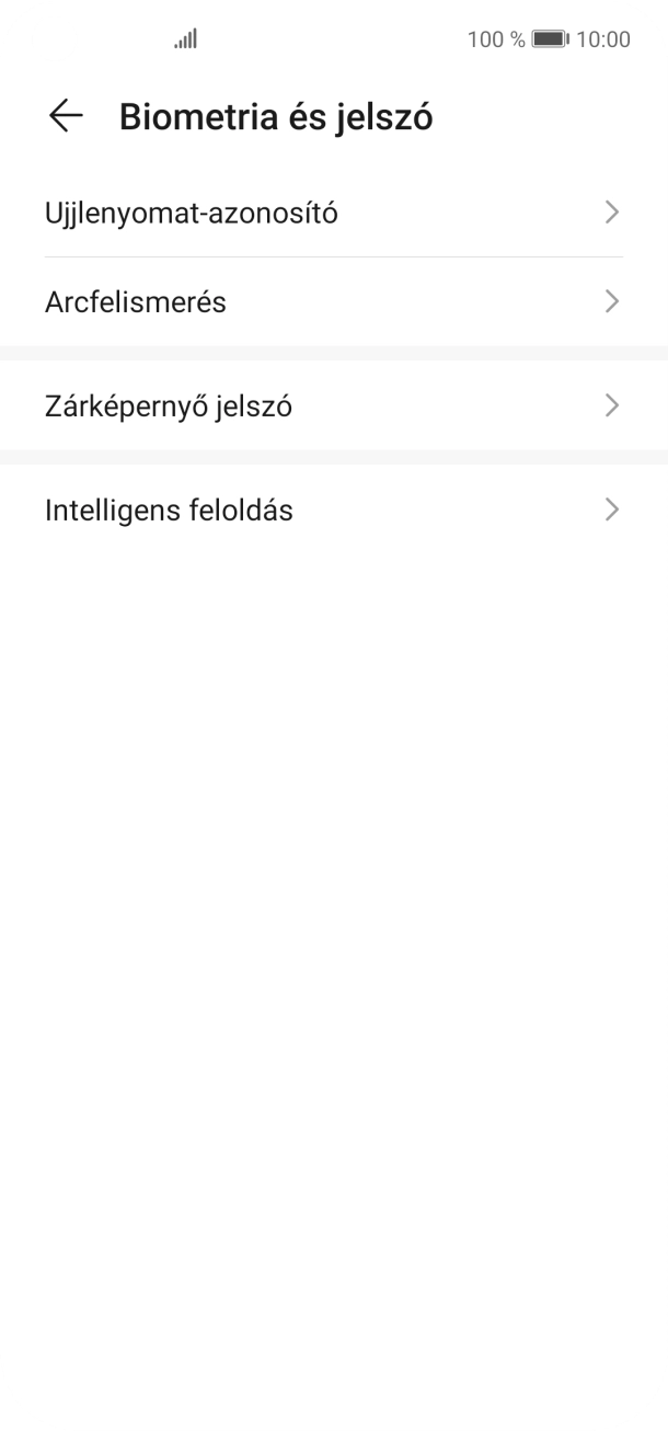 Válaszd az Ujjlenyomat-azonosító lehetőséget.