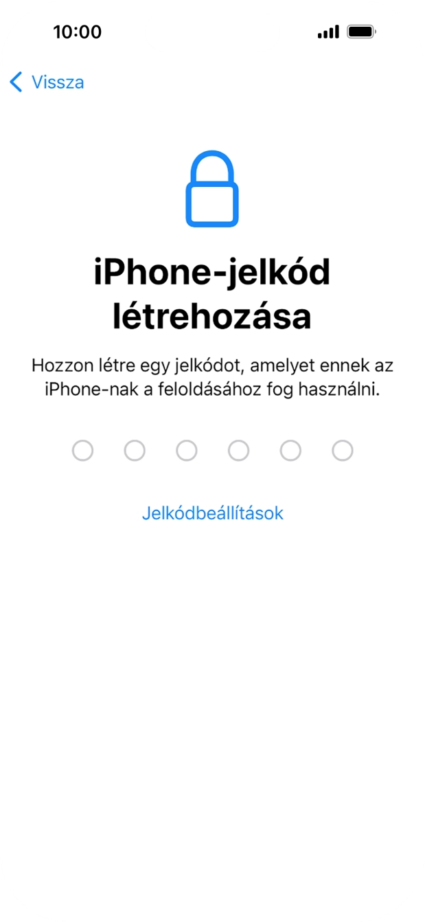 Válaszd a Jelkódbeállítások lehetőséget.