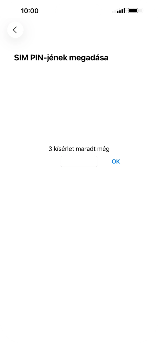 Amennyiben a SIM-kártyád zárolva van, írd be a PIN-kódodat, és válaszd az OK lehetőséget.