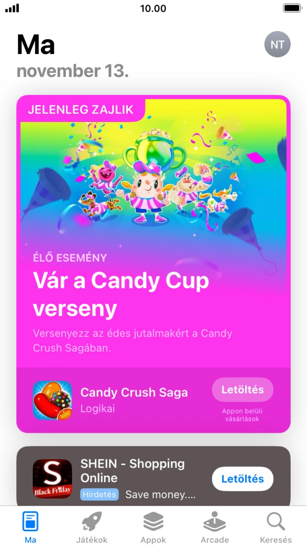 Válaszd a Keresés lehetőséget.
