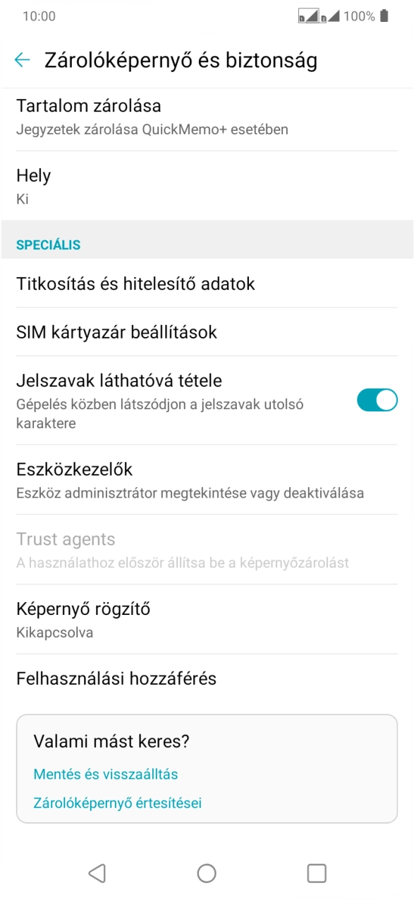 Válaszd a SIM kártyazár beállítások lehetőséget.