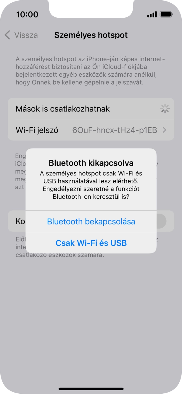 Amennyiben be van kapcsolva a Wi-Fi, válaszd a Csak Wi-Fi és USB lehetőséget.