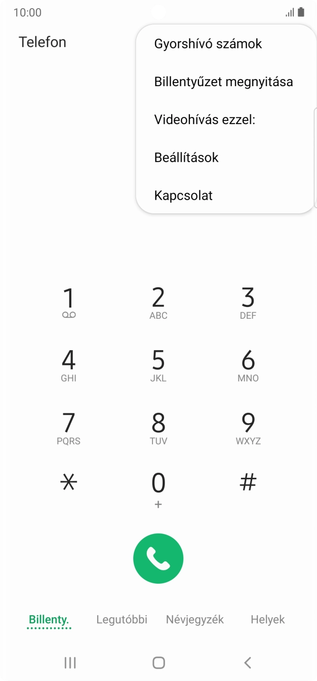 Válaszd a Beállítások lehetőséget. Válaszd a Beállítások lehetőséget.