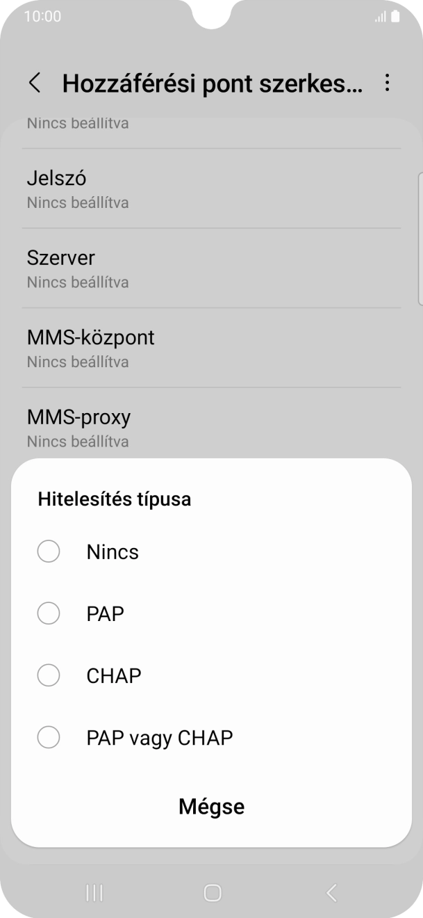 Válaszd ki PAP.
