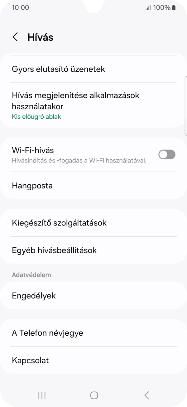 Válaszd a Kiegészítő szolgáltatások lehetőséget.
