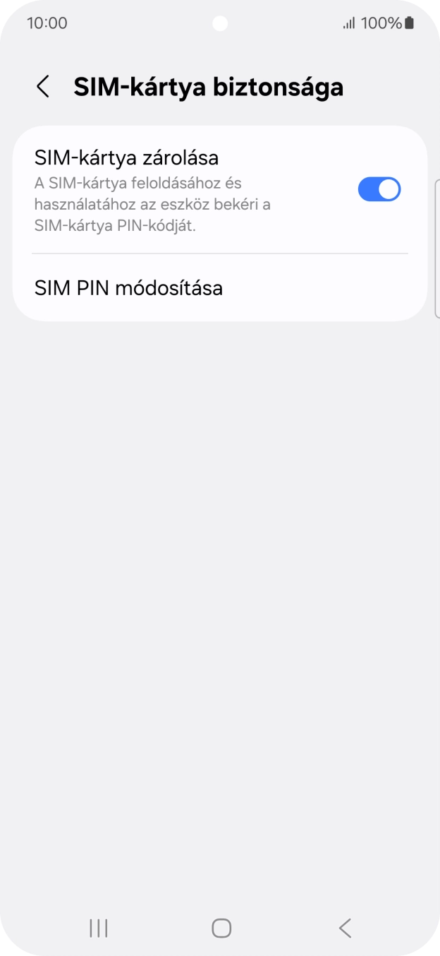 Kattints a „SIM-kártya zárolása” melletti csúszkára a funkció be- vagy kikapcsolásához.