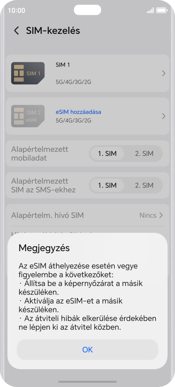 Válaszd az OK lehetőséget.