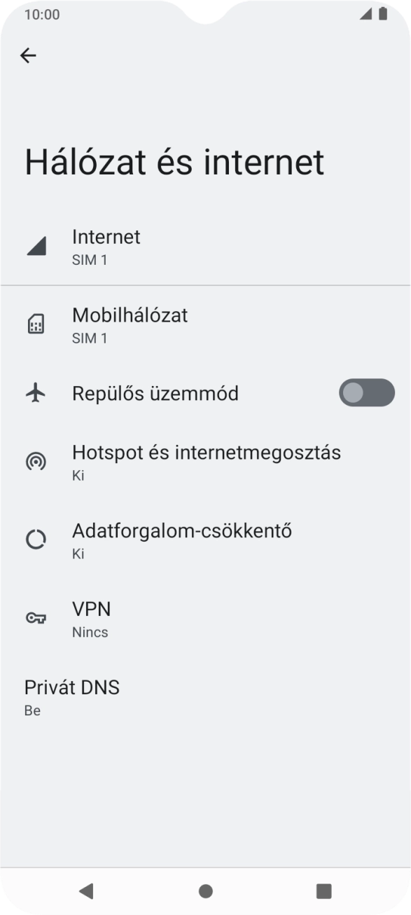 Válaszd a Mobilhálózat lehetőséget. Válaszd a Mobilhálózat lehetőséget.