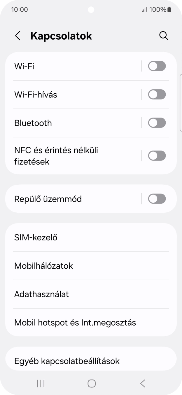 Válaszd a SIM-kezelő lehetőséget. Válaszd a SIM-kezelő lehetőséget.