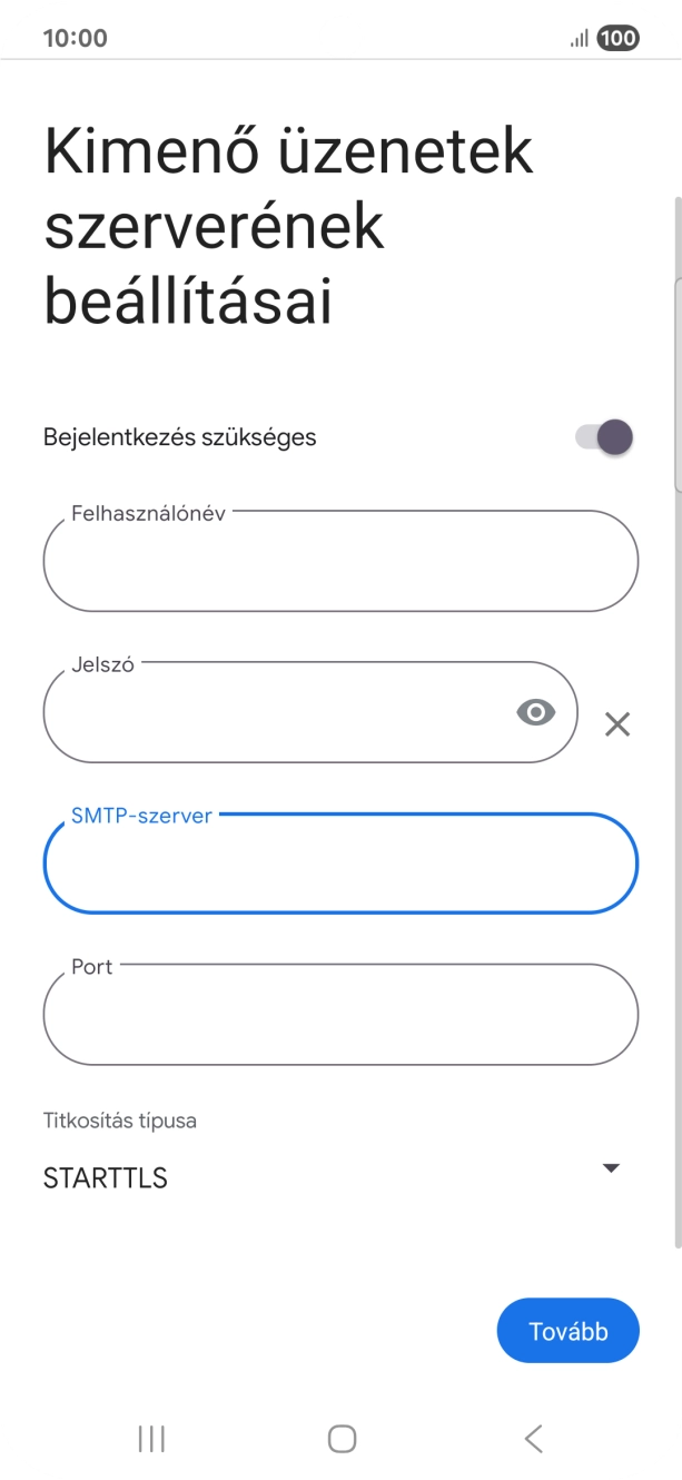 Kattints a „Port” alatti mezőre, és írd be a következőt: 587.