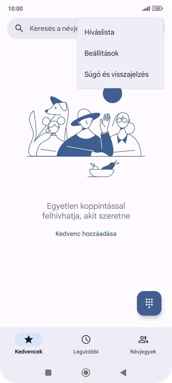 Válaszd a Beállítások lehetőséget. Válaszd a Beállítások lehetőséget.