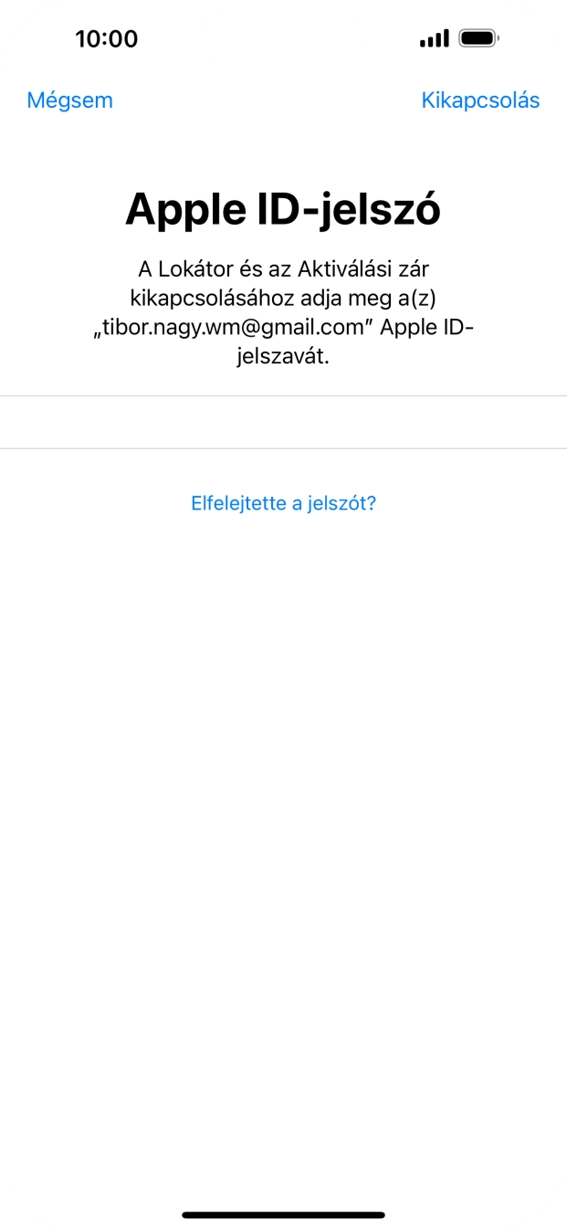 Válaszd a Kikapcsolás lehetőséget.