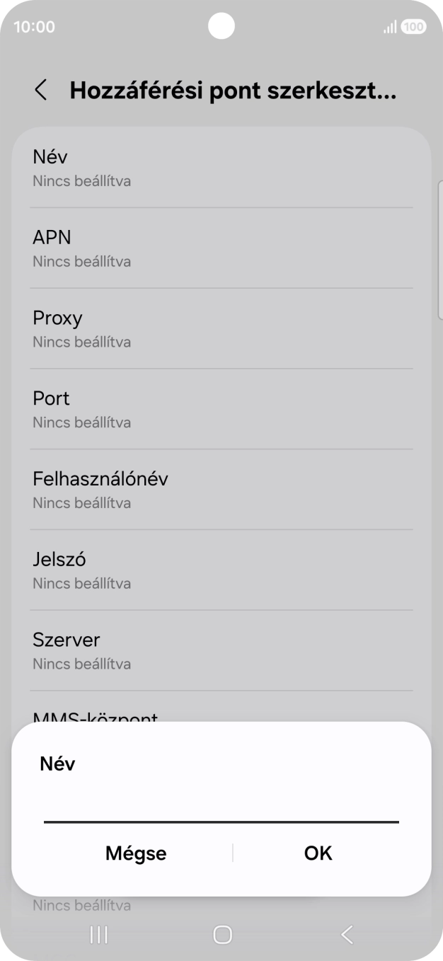 Írd be azt, hogy One MMS, és válaszd az OK lehetőséget.