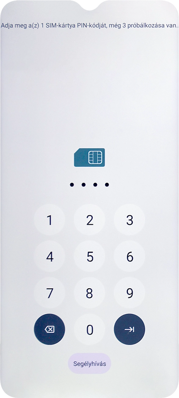 Amennyiben a telefon kéri, írd be a PIN-kódodat, és kattints a jobbra nyílra.