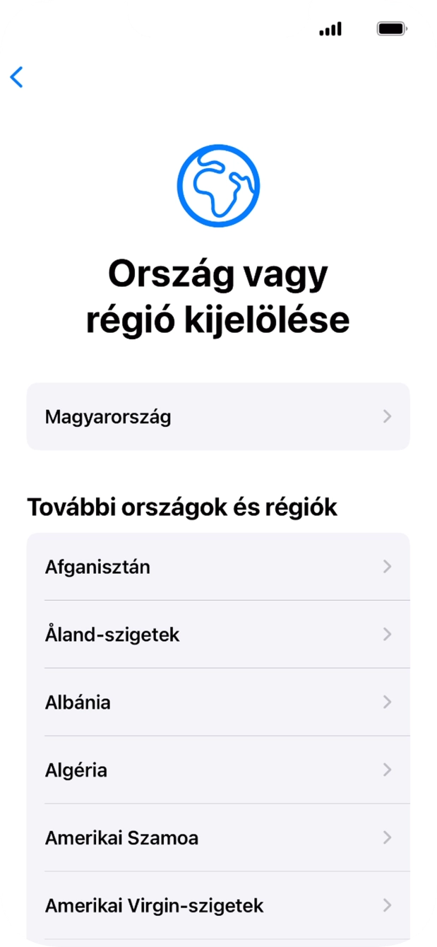 Válaszd ki a kívánt országot vagy régiót.