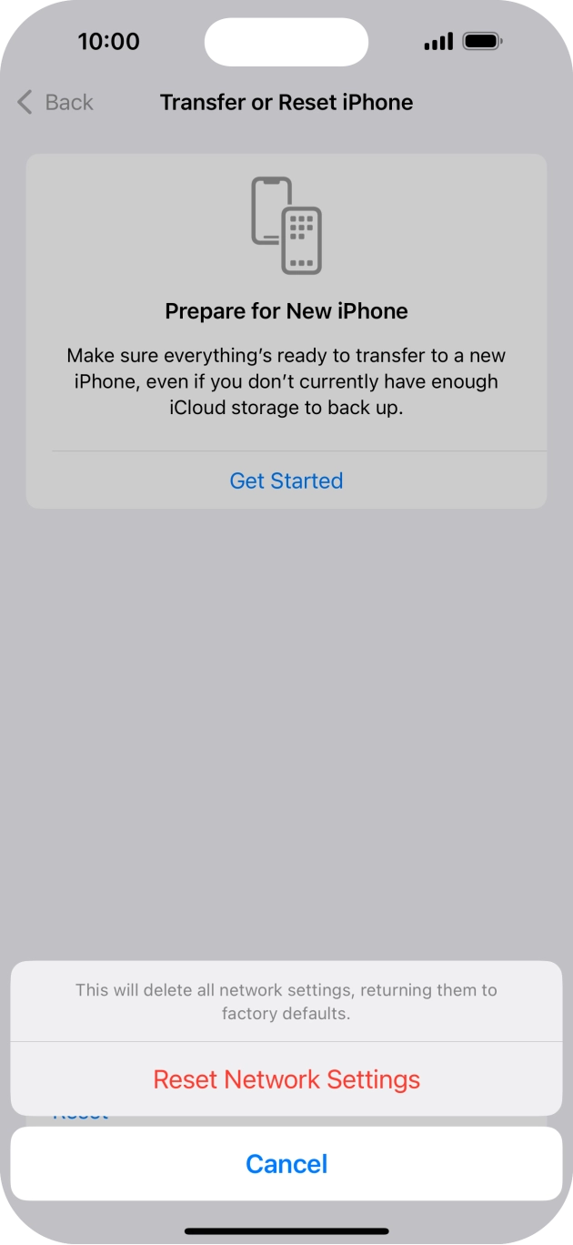 Press Reset Network Settings.