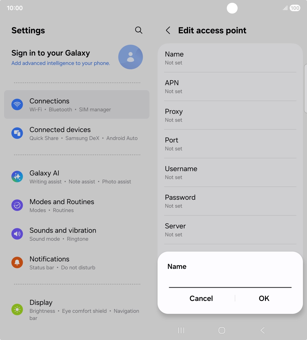 Key in O2 UK Internet and press OK. Key in O2 UK Internet and press OK.