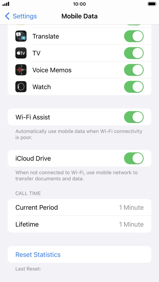 Press the indicator next to 'Wi-Fi Assist' to turn the function on or off.