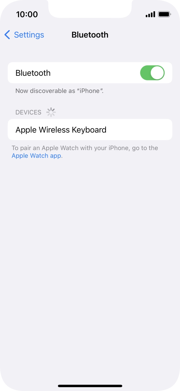 Press the required Bluetooth device and follow the instructions on the screen to pair the device with your phone.