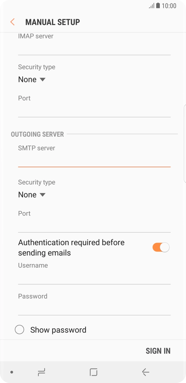 Press the drop down list below 'Security type'. Press the drop down list below 'Security type'.