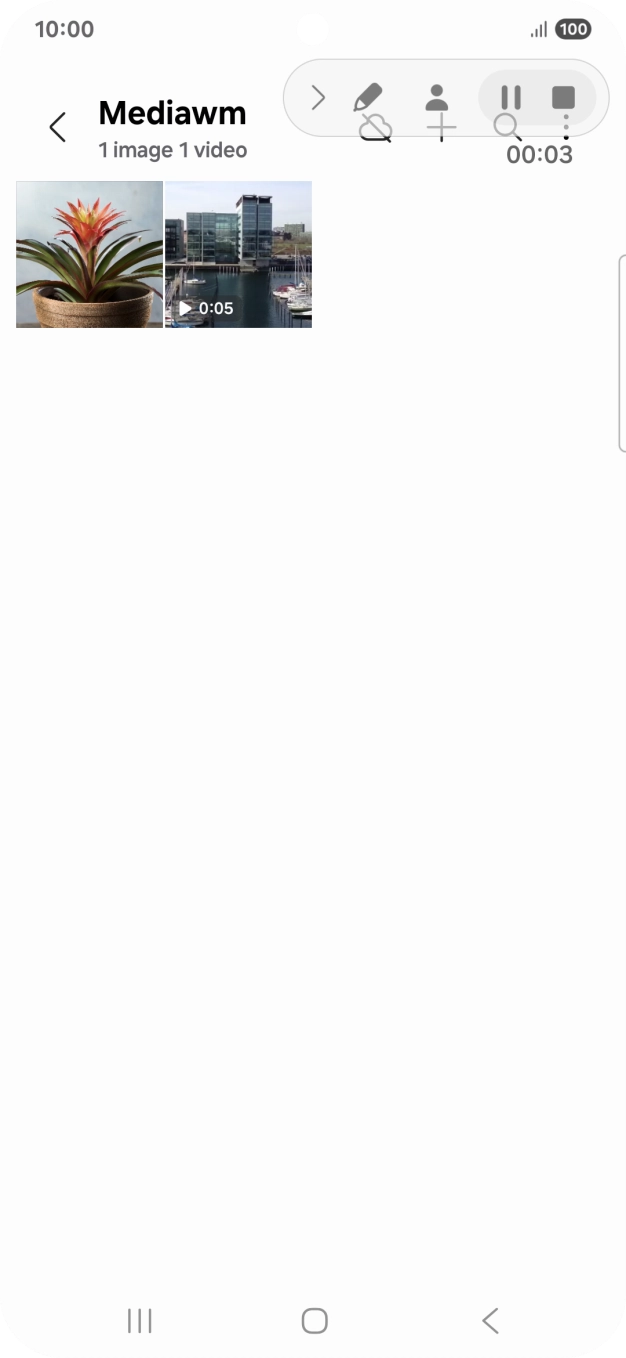 Press the stop icon to stop the recording.