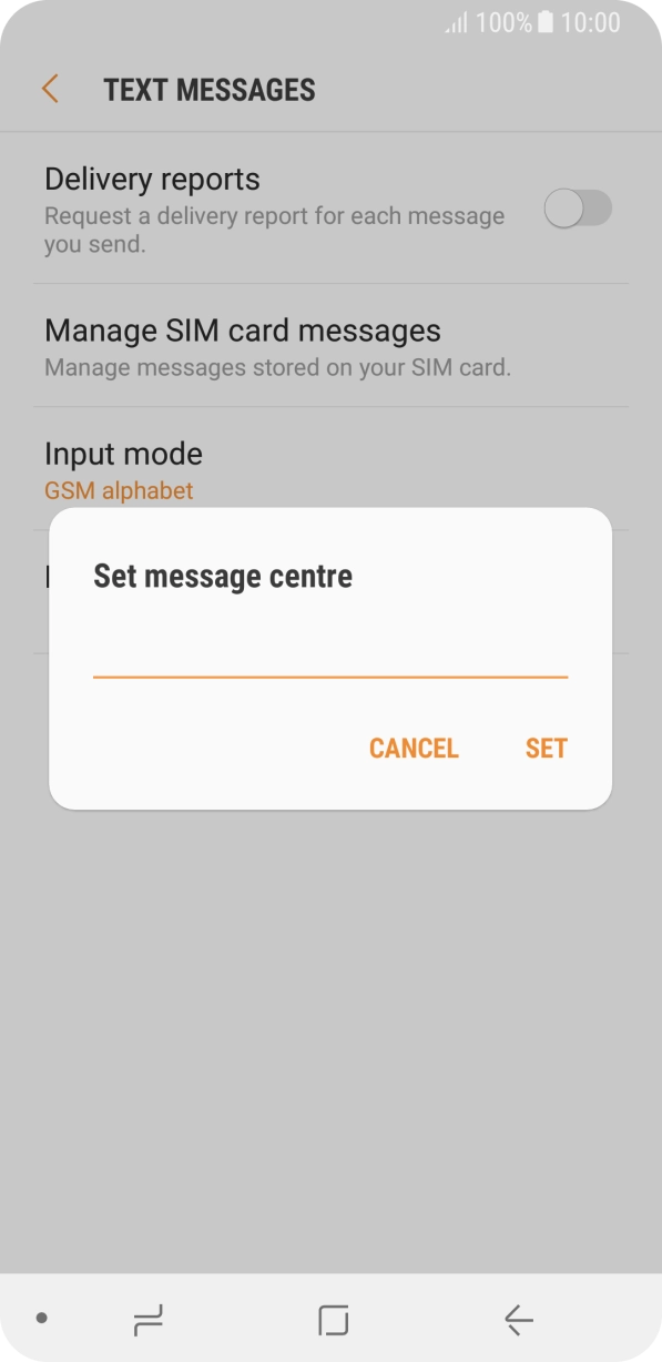 Key in +447802000332 and press SET.