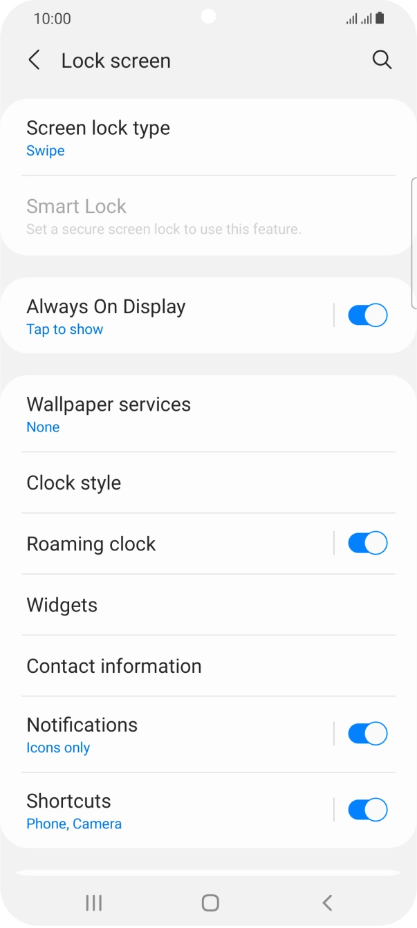 Press Screen lock type.