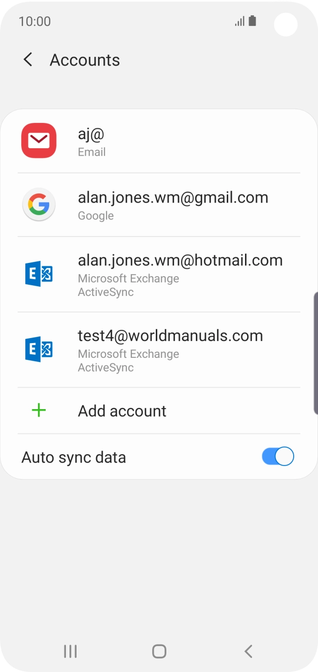 Press the indicator next to 'Auto sync data' to turn the function on or off.