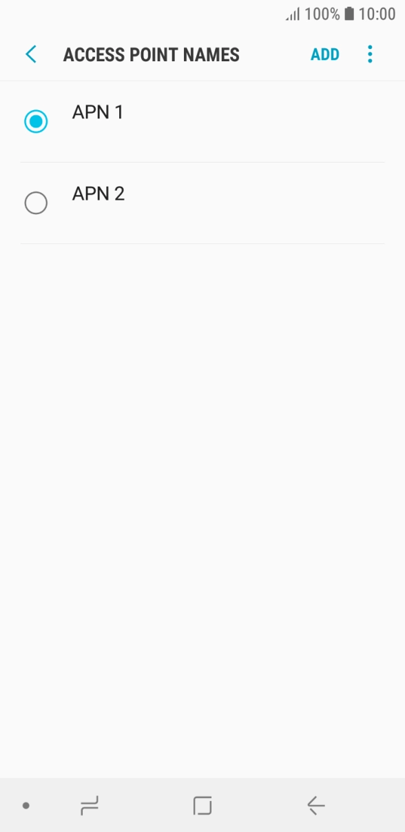 Press the field next to the data connection to activate it.