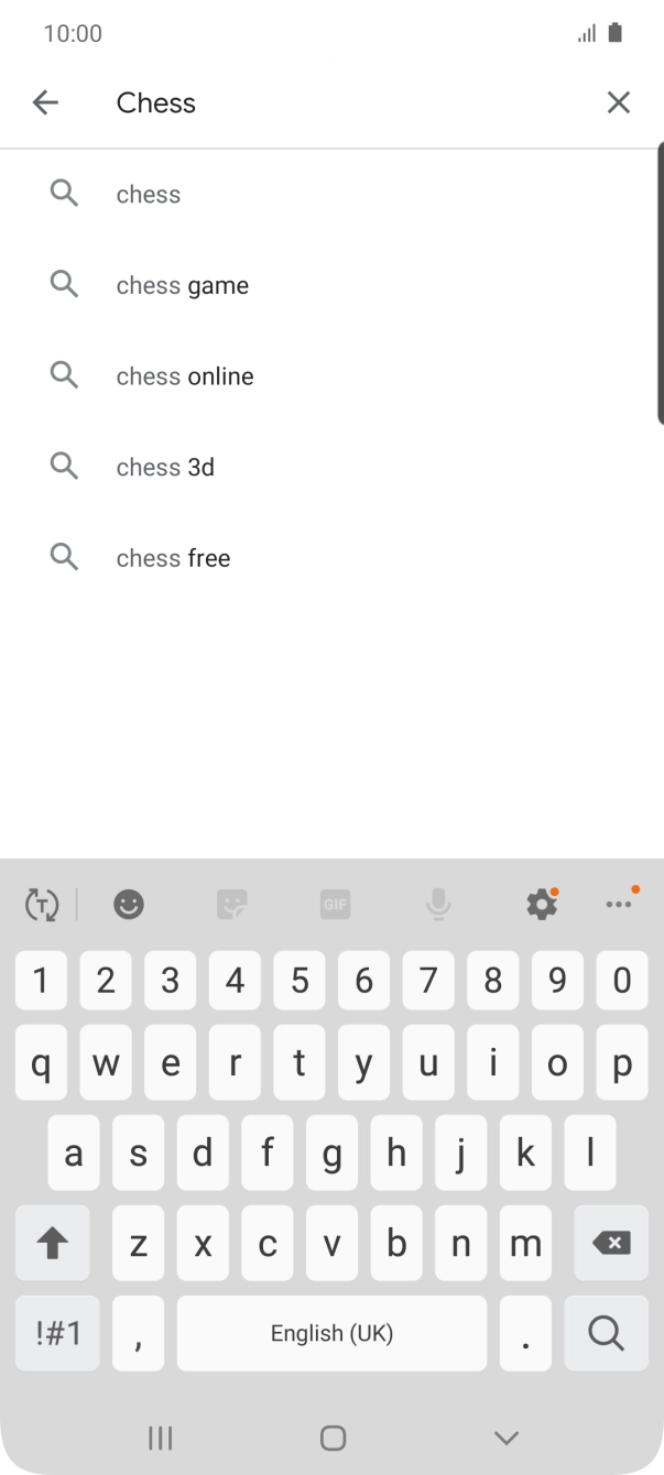 Key in the name or subject of the required app and press the search icon.