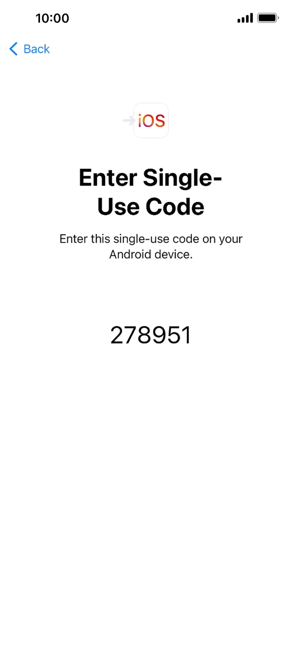 Follow the instructions on the screen and in the 'Move to iOS' app to transfer the content from the Android phone to your phone and set up your phone and prepare it for use.