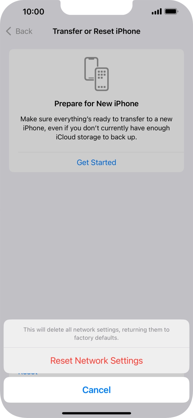 Press Reset Network Settings.