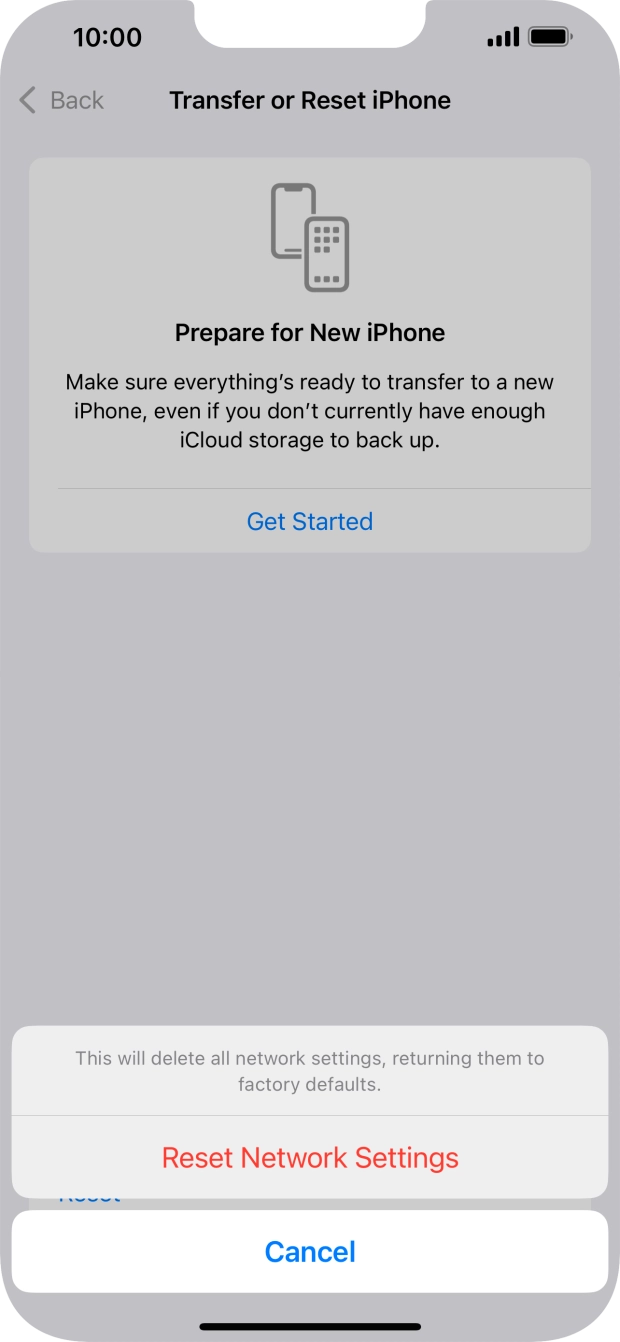Press Reset Network Settings.