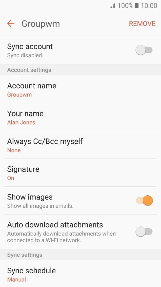 Press the indicator next to 'Sync account' to turn on the function. Press the indicator next to 'Sync account' to turn on the function.