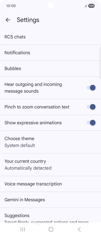 Press Gemini in Messages. Press Gemini in Messages.
