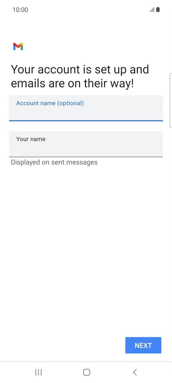 Press the field below 'Your name' and key in the required sender name. Press the field below 'Your name' and key in the required sender name.