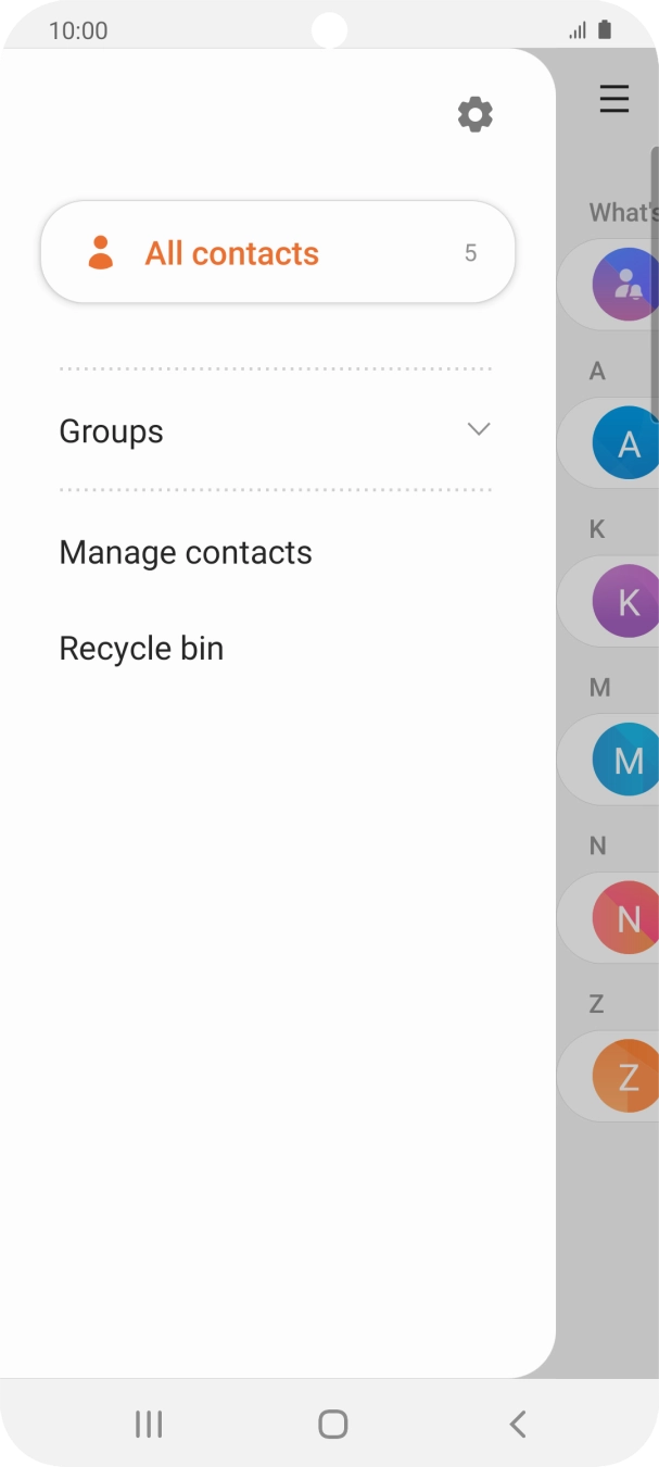 Press Manage contacts.