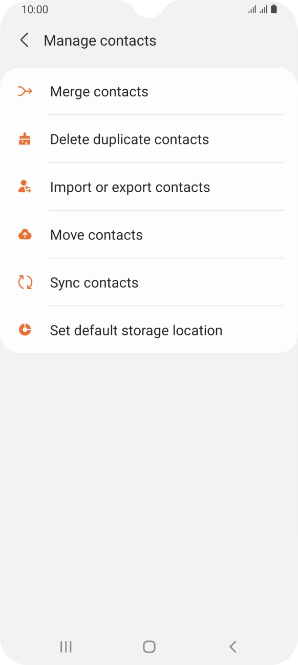 Press Import or export contacts.
