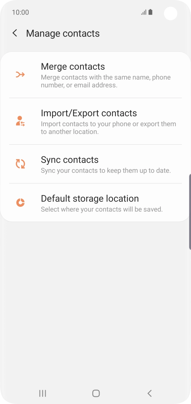 Press Import/Export contacts.