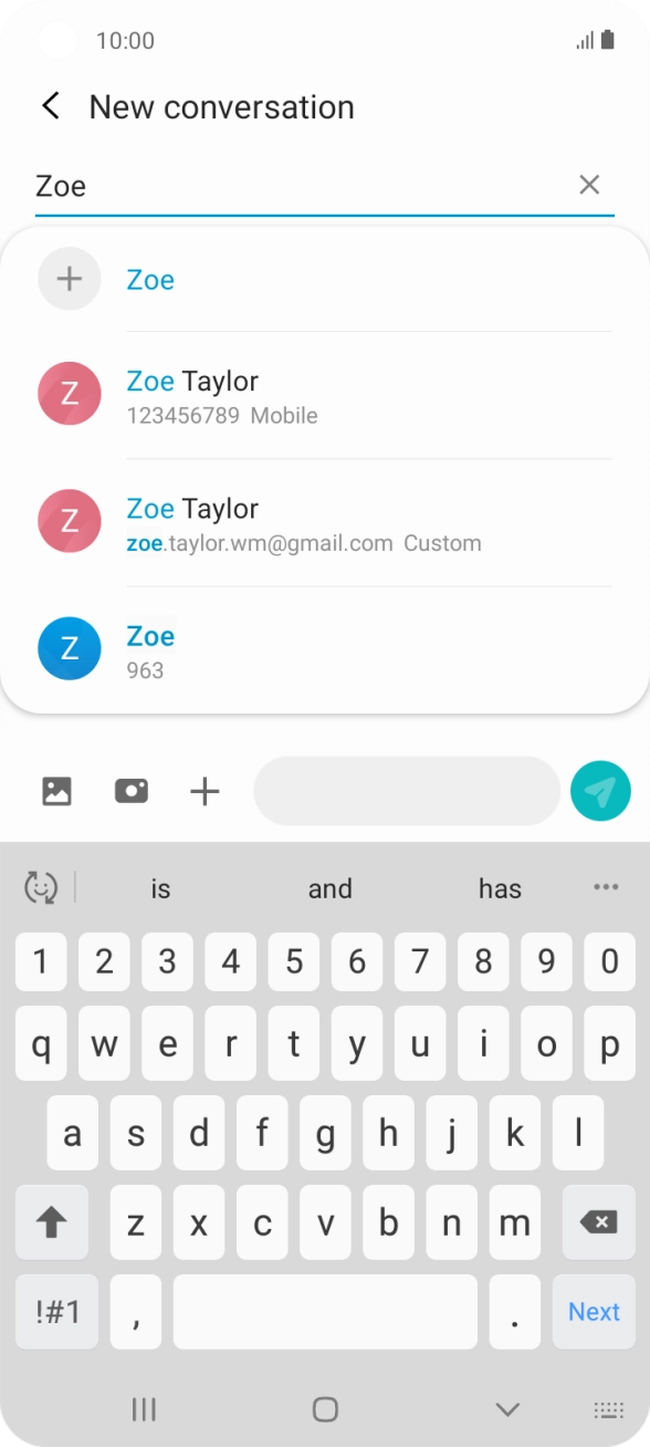 Press the required contact.