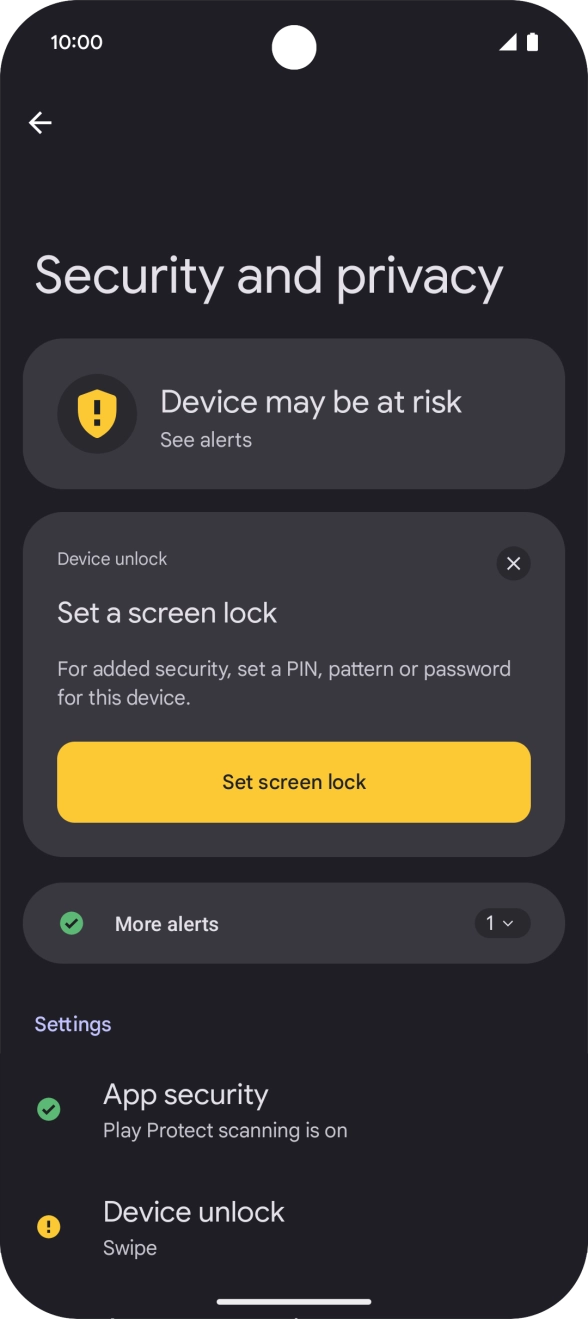 Press Device unlock. Press Device unlock.